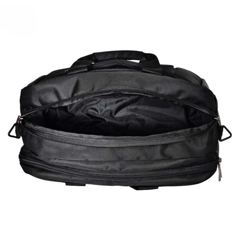 Cairho uk black color professional laptop messenger bag, open view, model no 100