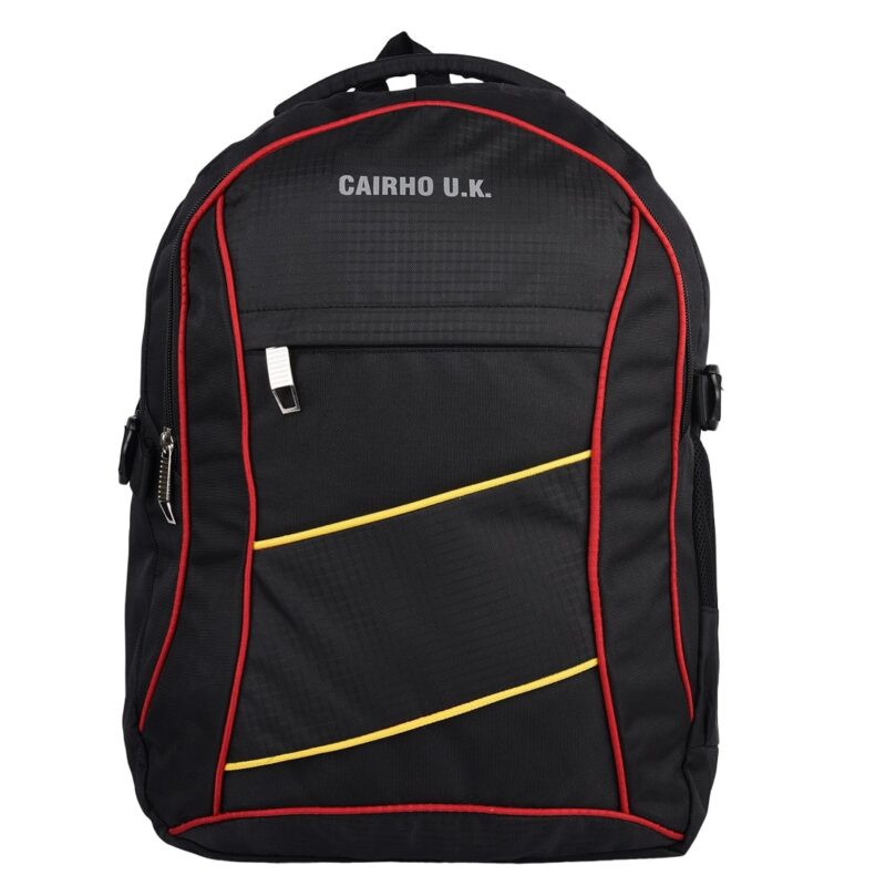 Cairho UK black school bag, front view, model no 102