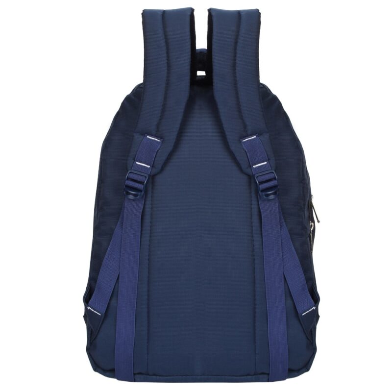 lucasi dark blue backpack school bag, back view, padded shoulder straps and back, model no 347