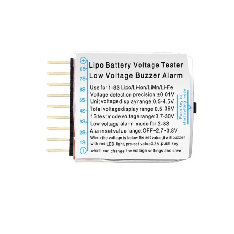 1-8s Lipo Battery Voltage Tester Low Voltage Alarm